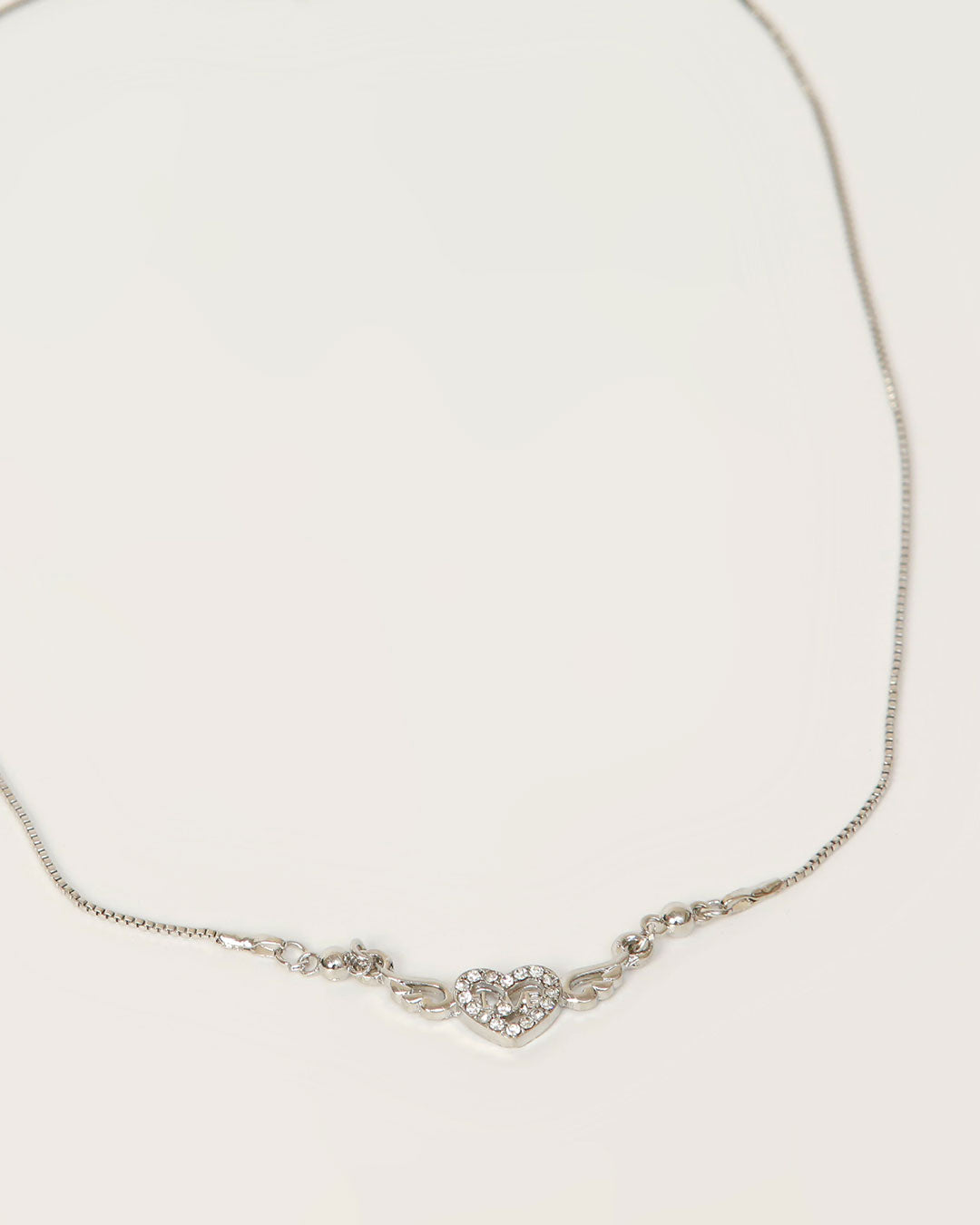 Silver Heart Crystal Pendant Necklace