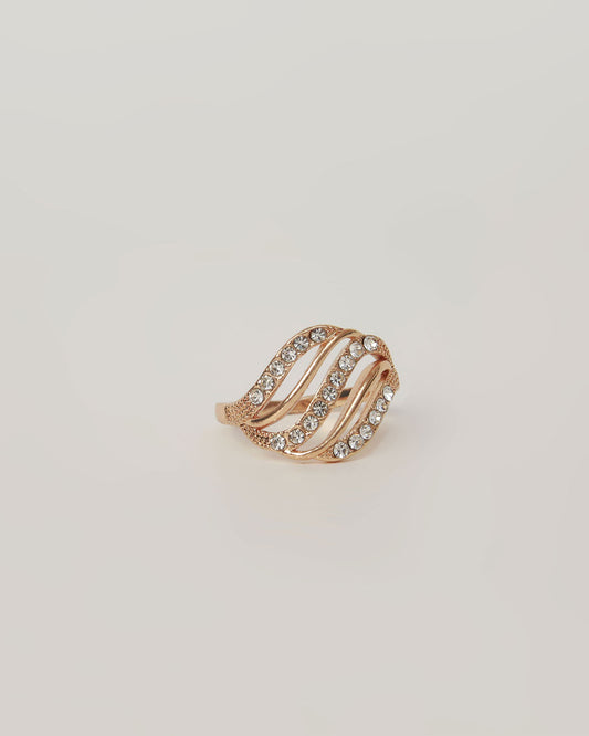 Wave Crystal Statement Ring